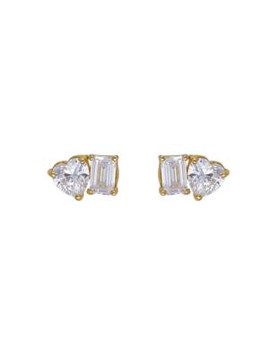 Gold plated stud earrings in sterling silver 3