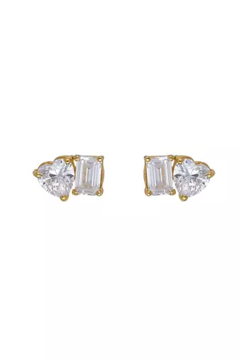 Gold plated stud earrings in sterling silver
