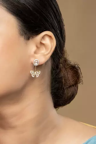 Gold plated earrings in sterling silver