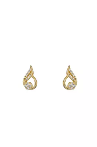 Gold plated stud earrings in sterling silver