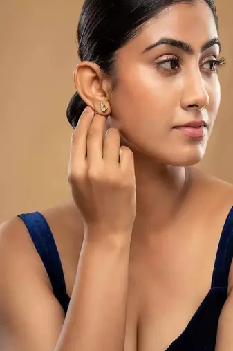 Gold plated stud earrings in sterling silver