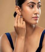 Gold plated stud earrings in sterling silver