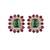 Gold plated multicolor stud earrings in sterling silver