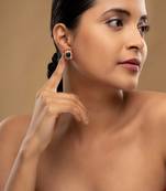 Gold plated multicolor stud earrings in sterling silver