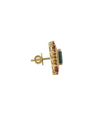 Gold plated multicolor stud earrings in sterling silver 3