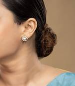 Gold plated stud earrings in sterling silver