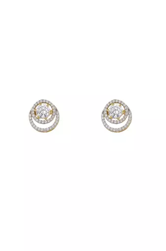 Gold plated stud earrings in sterling silver