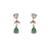 Gold plated green stone dangler earrings in sterling silver