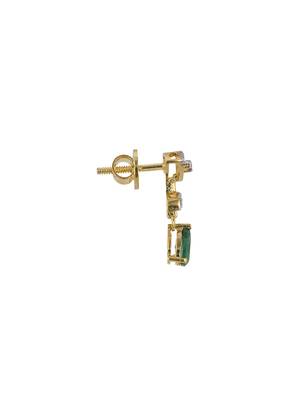 Gold plated green stone dangler earrings in sterling silver 3