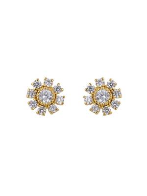 Gold plated stud earrings in sterling silver 2