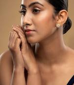 Gold plated stud earrings in sterling silver