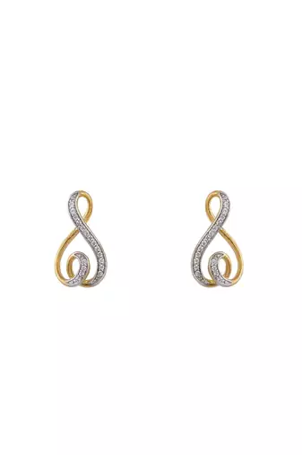 Gold plated stud earrings in sterling silver