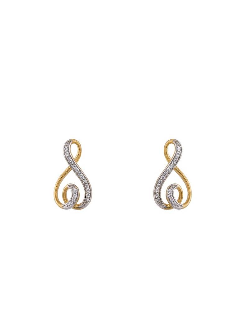 Gold plated stud earrings in sterling silver