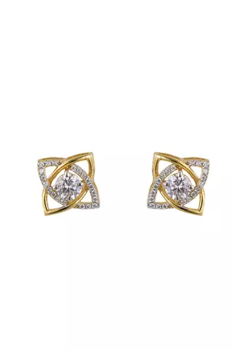 Gold plated stud earrings in sterling silver