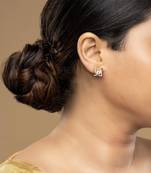 Gold plated stud earrings in sterling silver