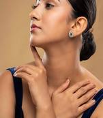 Gold plated green stone stud earrings in sterling silver