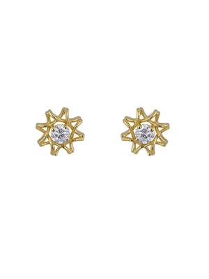 Gold plated stud earrings in sterling silver 1