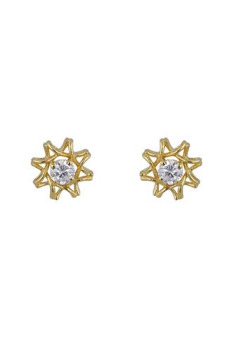 Gold plated stud earrings in sterling silver