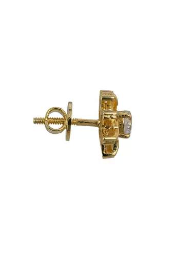Gold plated stud earrings in sterling silver