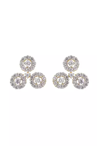 Gold plated stud earrings in sterling silver