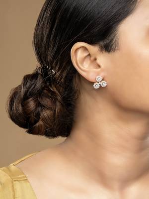 Gold plated stud earrings in sterling silver 1