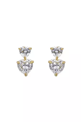 Gold plated stud earrings in sterling silver