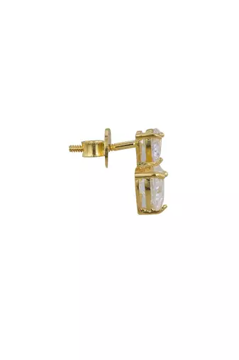 Gold plated stud earrings in sterling silver