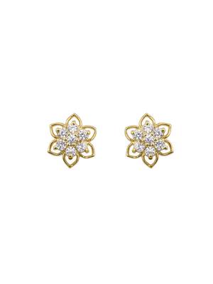 Gold plated stud earrings in sterling silver 2