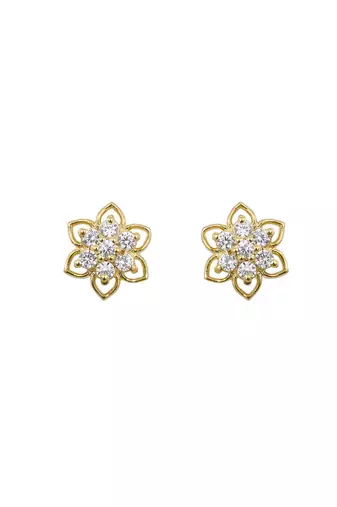 Gold plated stud earrings in sterling silver