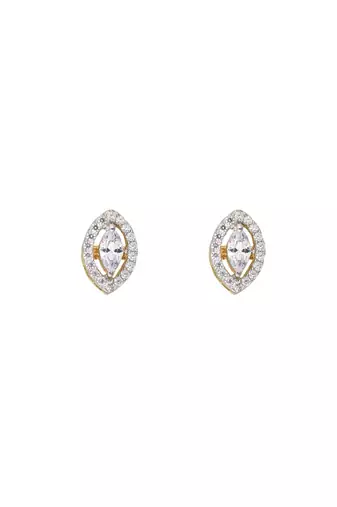 Gold plated stud earrings in sterling silver