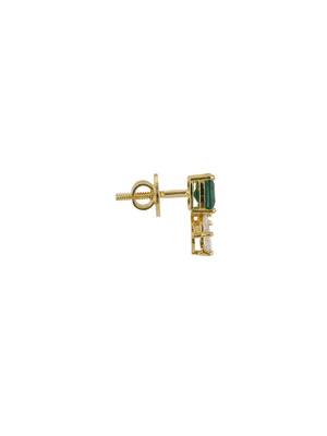 Gold plated green stone stud earrings in sterling silver 3