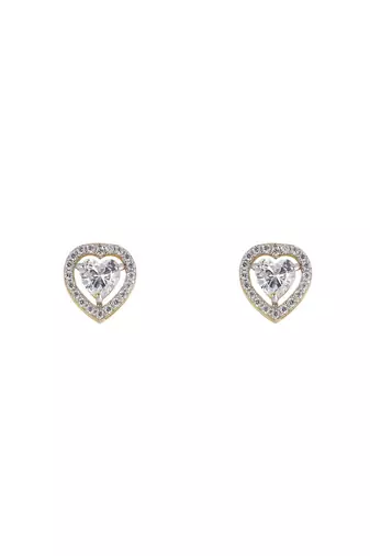 Gold plated stud earrings in sterling silver