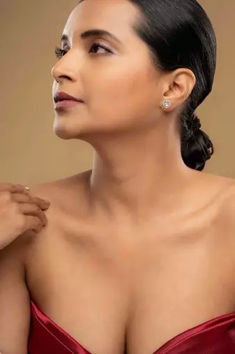 Gold plated stud earrings in sterling silver