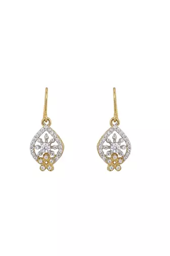 Gold plated dangler earrings in sterling silver