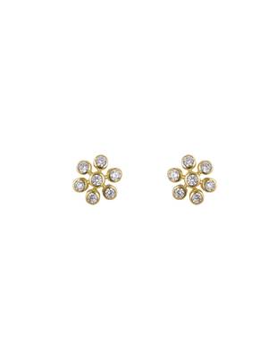 Gold plated stud earrings in sterling silver 2