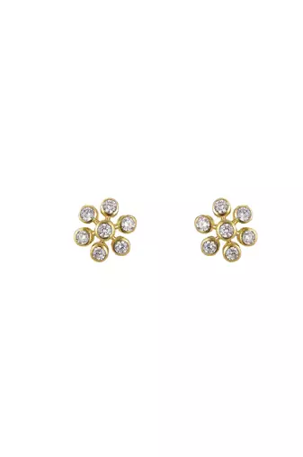 Gold plated stud earrings in sterling silver