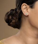 Gold plated stud earrings in sterling silver