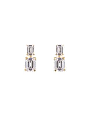 Gold plated stud earrings in sterling silver 2
