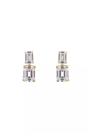 Gold plated stud earrings in sterling silver
