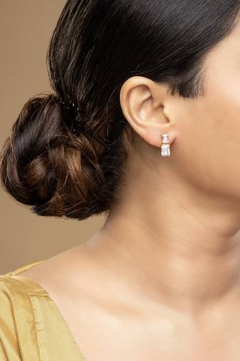 Gold plated stud earrings in sterling silver
