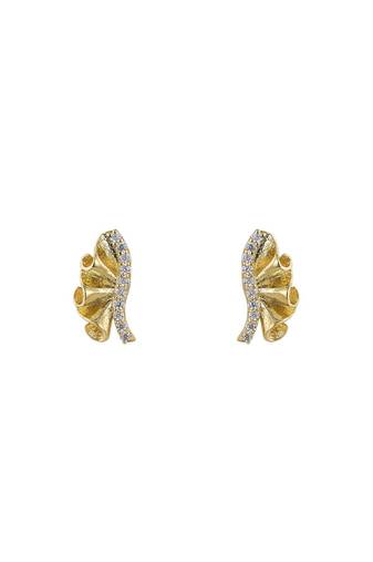 Gold plated stud earrings in sterling silver