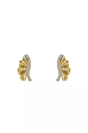 Gold plated stud earrings in sterling silver