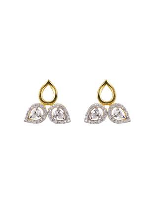 Gold plated stud earrings in sterling silver 2