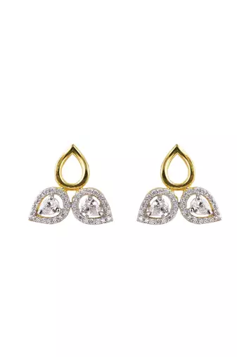 Gold plated stud earrings in sterling silver