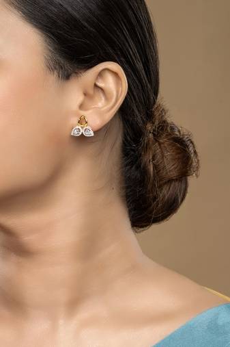 Gold plated stud earrings in sterling silver