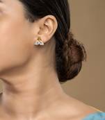 Gold plated stud earrings in sterling silver