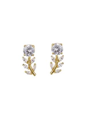 Gold plated stud earrings in sterling silver 2