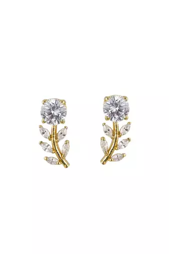 Gold plated stud earrings in sterling silver