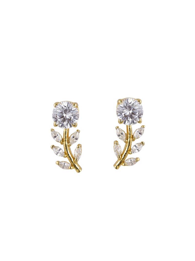 Gold plated stud earrings in sterling silver