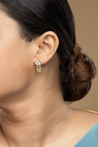 Gold plated stud earrings in sterling silver